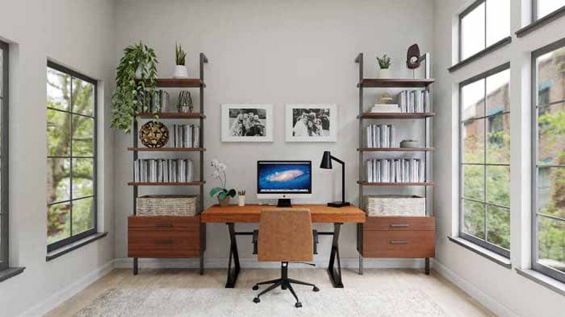 compact office area with work space
